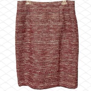 Nicole Miller for Mary Kay Women's Pink & Metallic Tweed Pencil Skirt Size 12 P